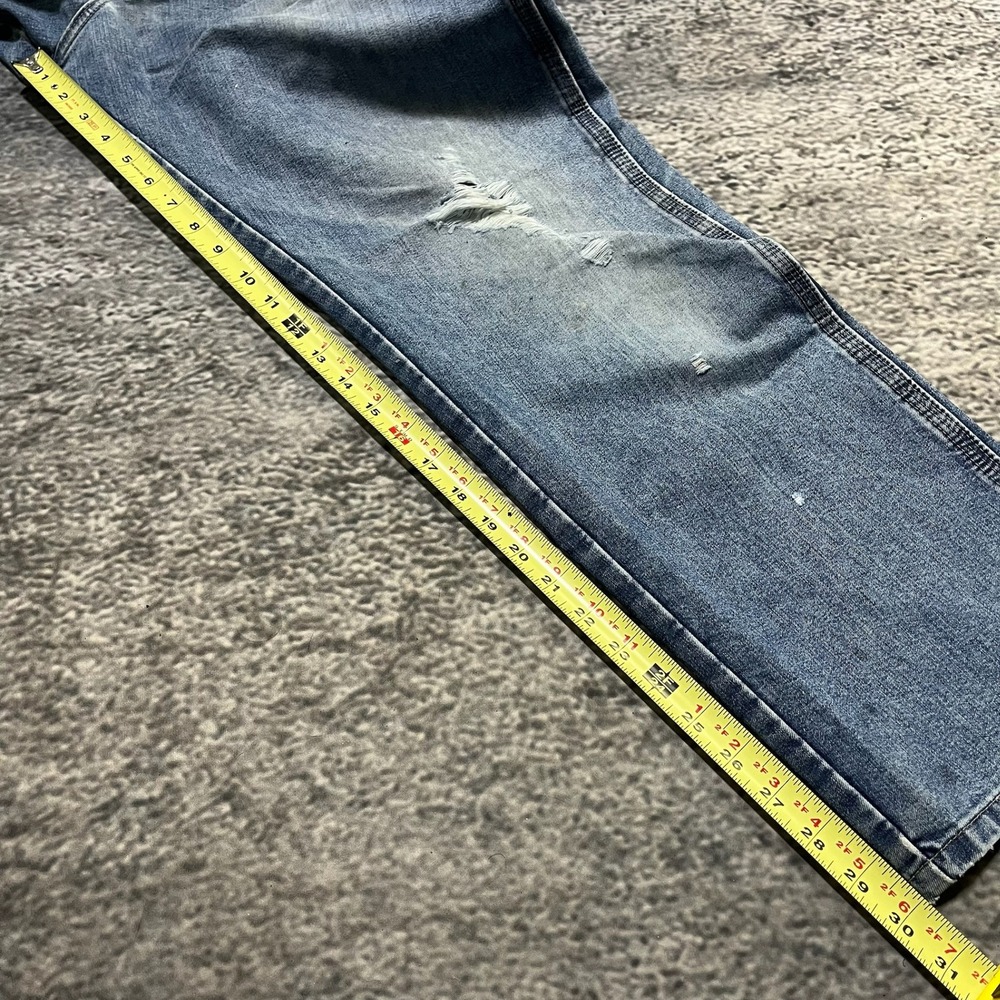 Wrangler Carpenter Jeans 34x30 Blue Distressed Faded Workwear Vintage‎ 2000s - Picture 14 of 16
